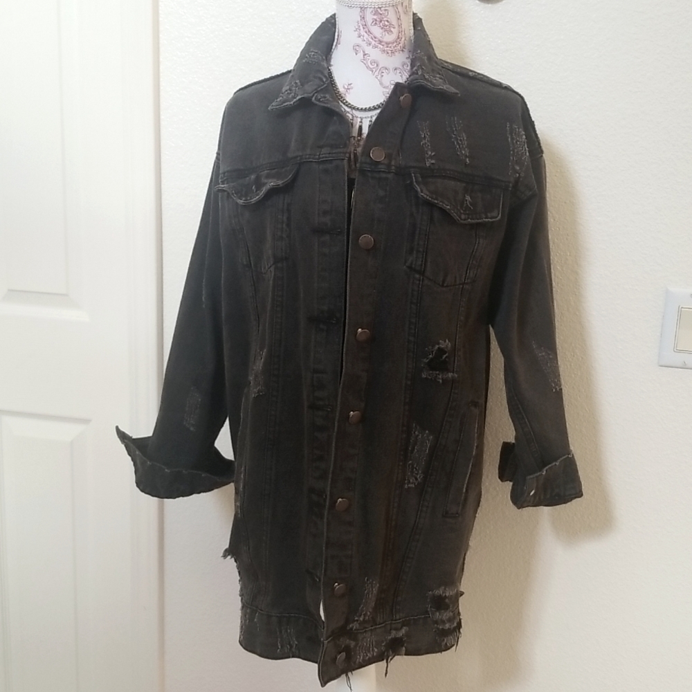 Women long Jeans jacket